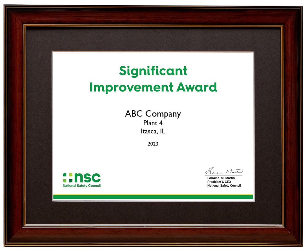 Significant Improvement Certificate Award product image