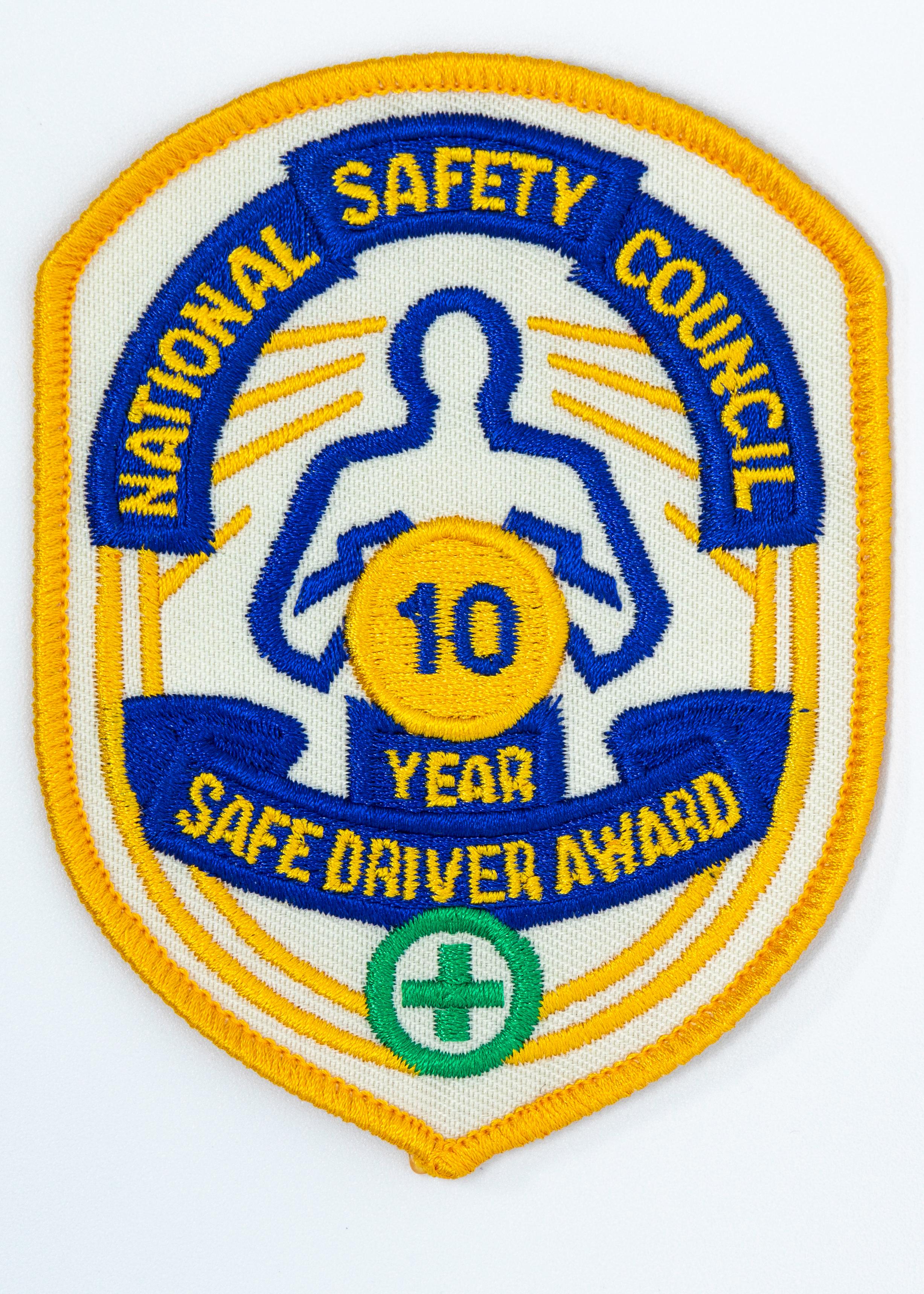 Safe Driver Award Arm Patch 10 Yr product image