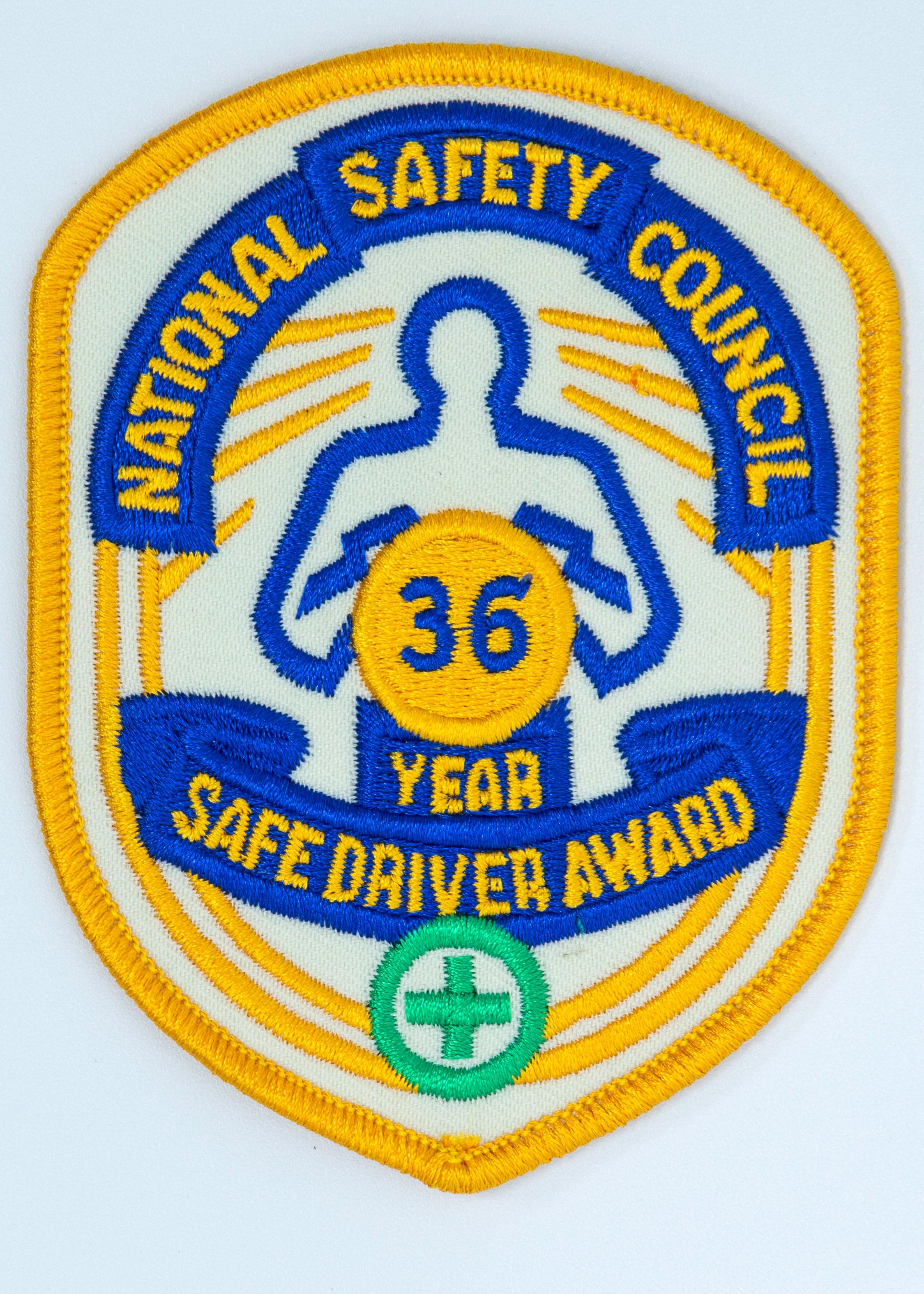 Safe Driver Award Arm Patch 36 Yr product image