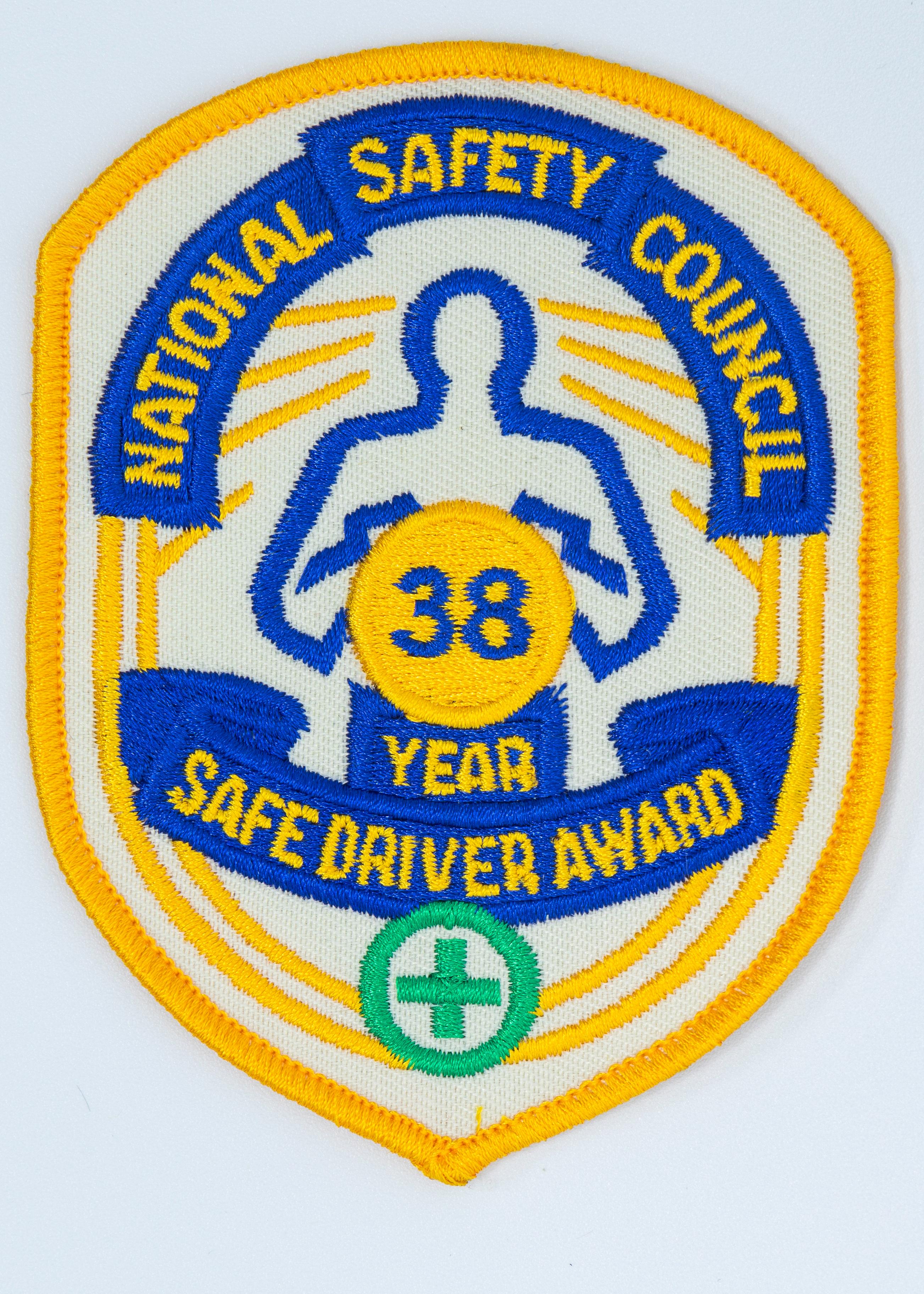 Safe Driver Award Arm Patch 38 Yr product image