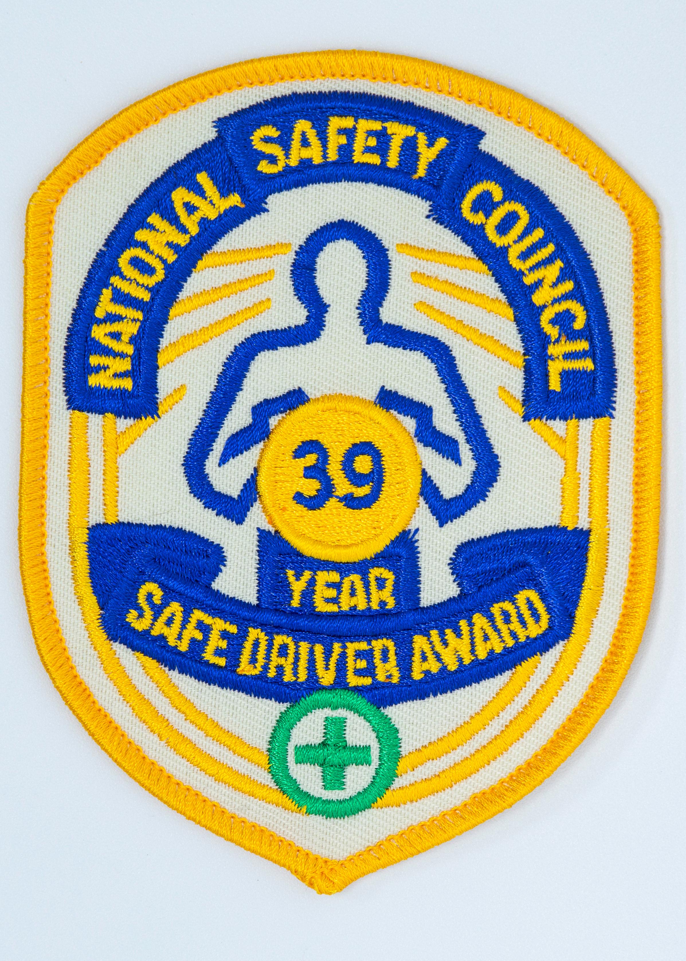 Safe Driver Award Arm Patch 39 Yr product image