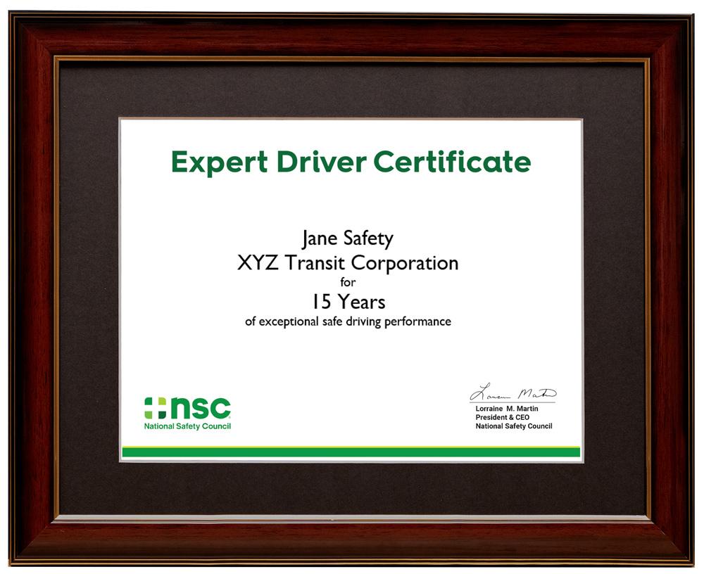 View details for Expert Driver Certificate Wood Frame