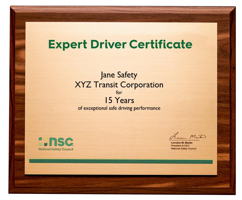 View details for Expert Driver Plaque